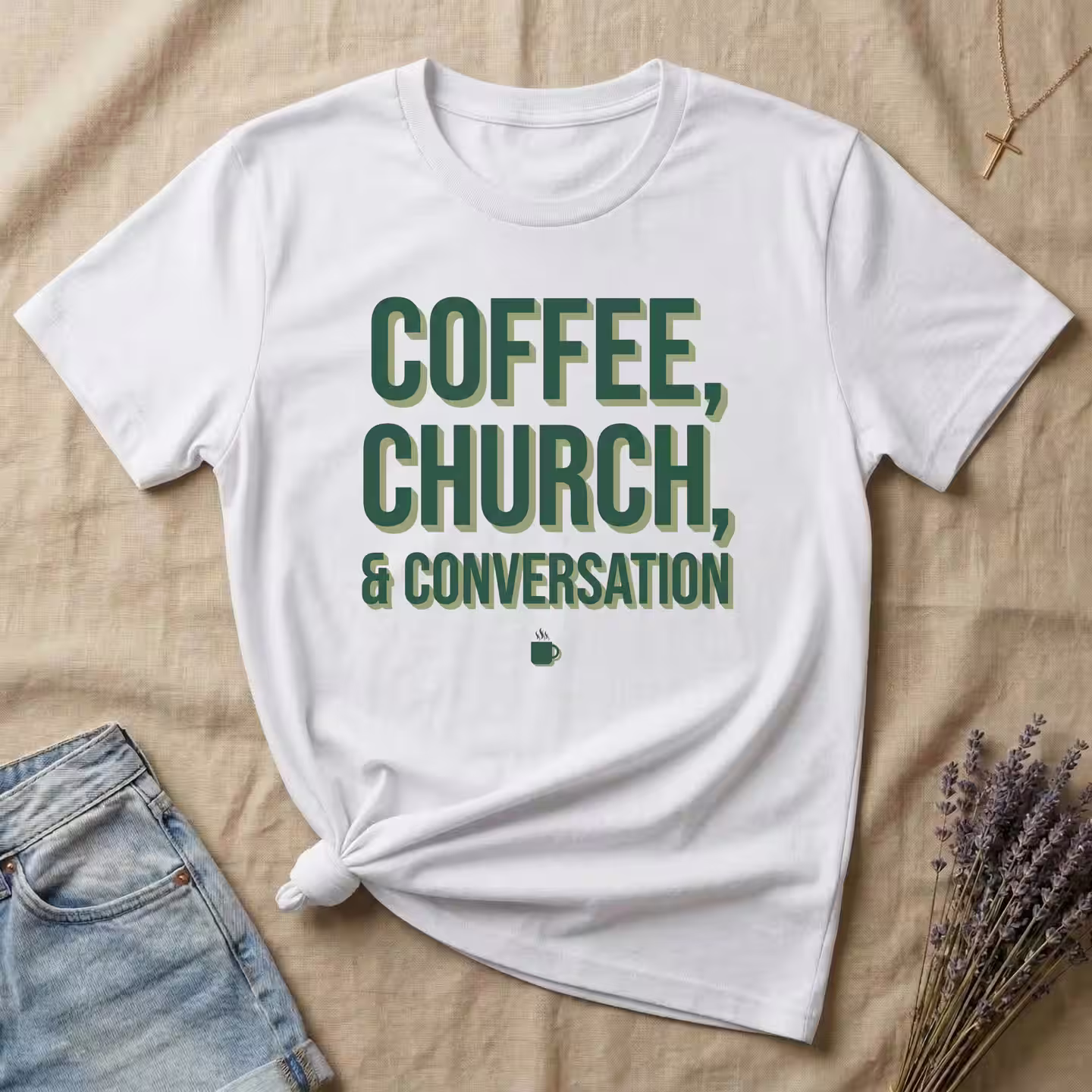 Coffee, Church, & Conversation T-Shirt