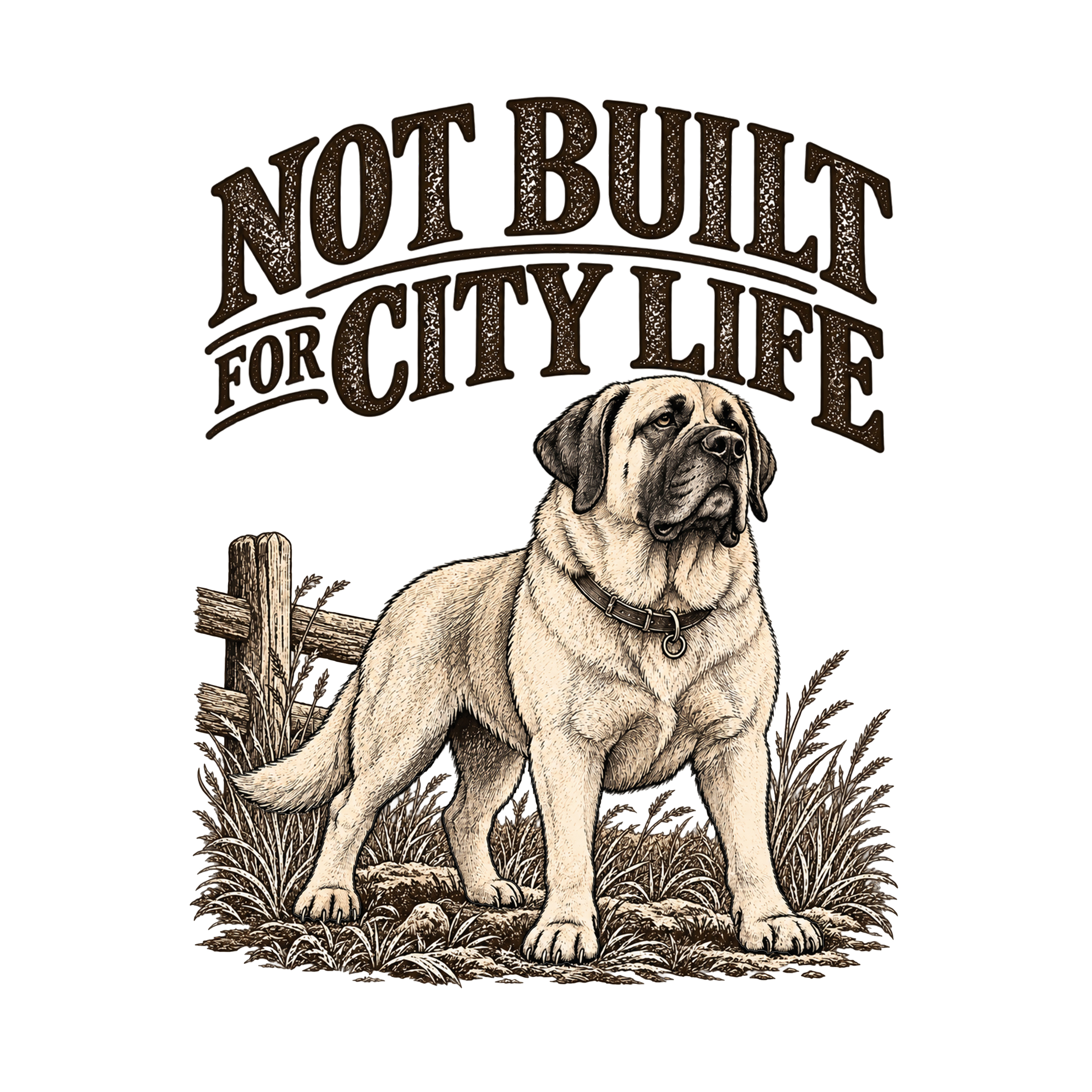 Rural Mastiff Clipart PNG, Country Dog