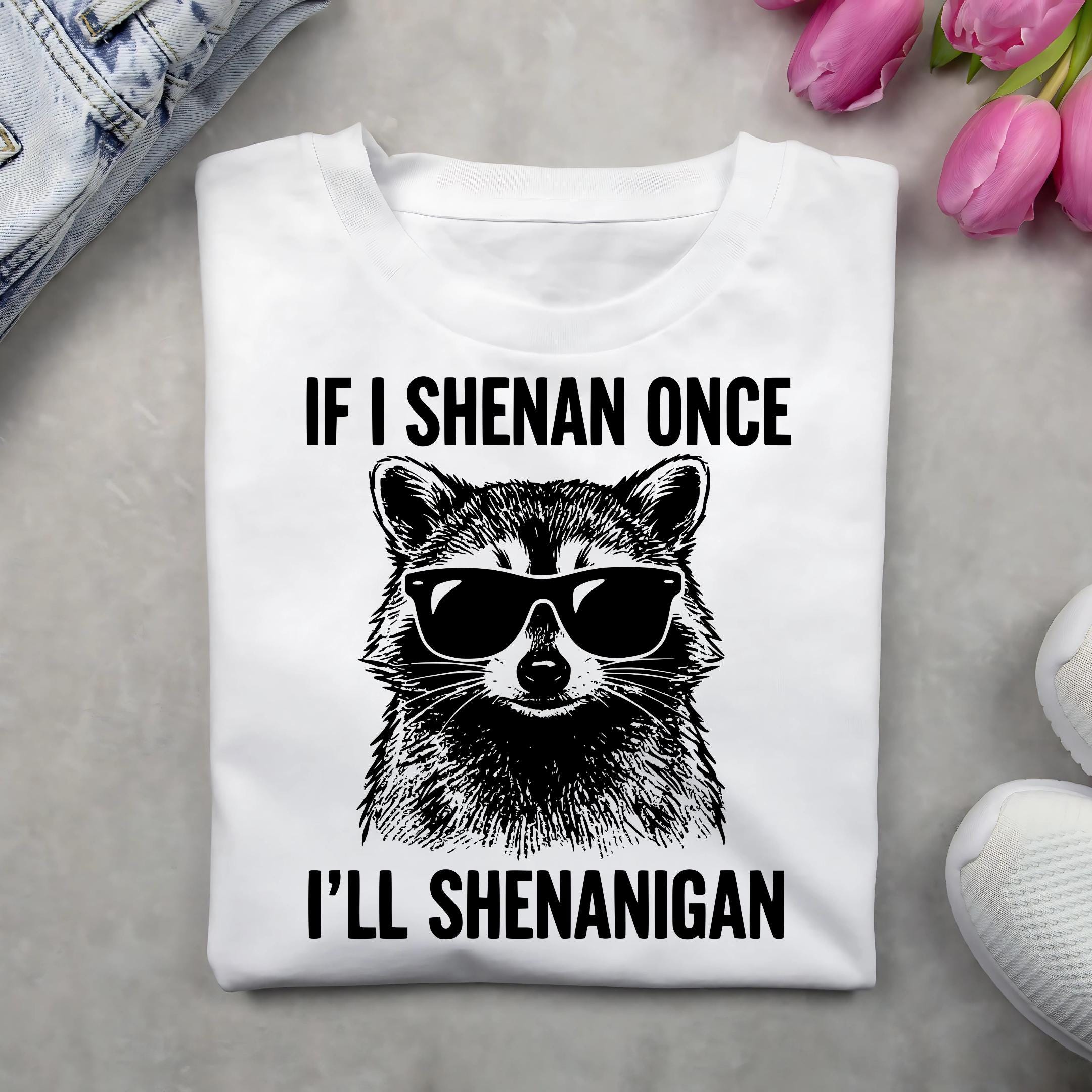 Funny Raccoon Shenanigan PNG/SVG Shirt, Humorous Hoodie PNG Design, Gift for Her/Him, Printable Sublimation Design, Instant Download