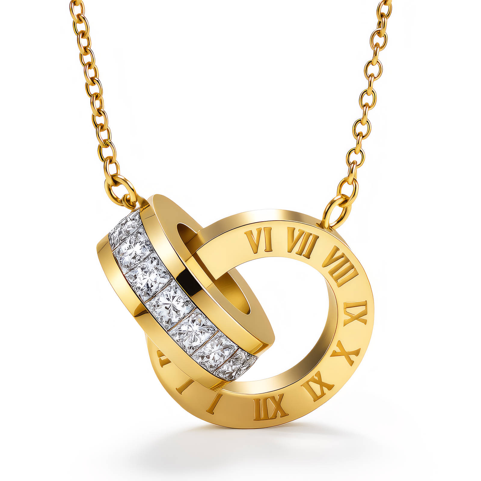 Necklace, 18K Gold Plated Steel