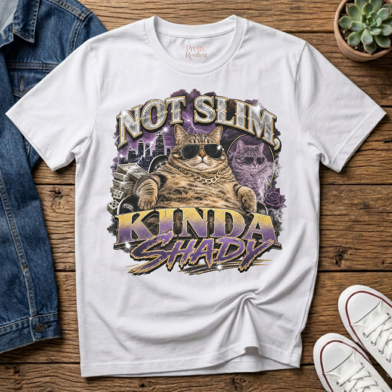 Not Slim Bootleg Cat T-Shirt