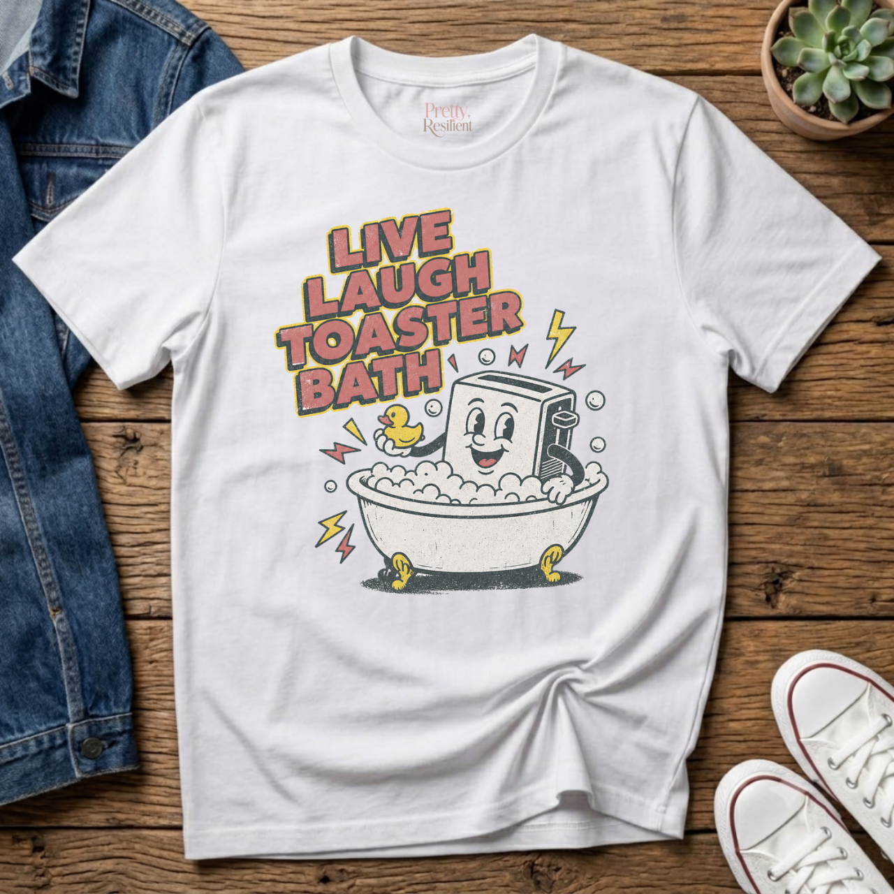Live Laugh Toaster Bath T-Shirt
