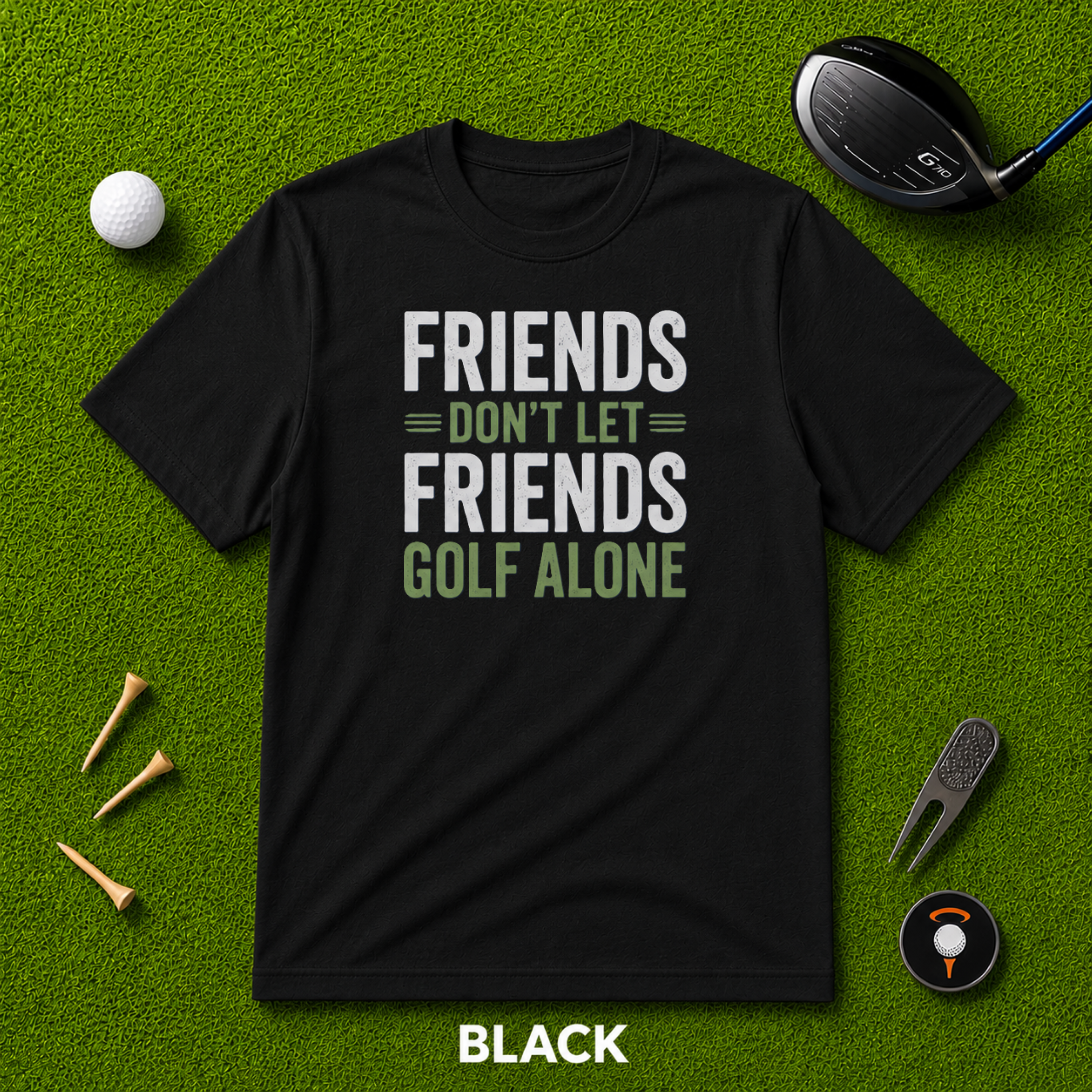"Friends Don't Let Friends Golf Alone" funny golf tshirt