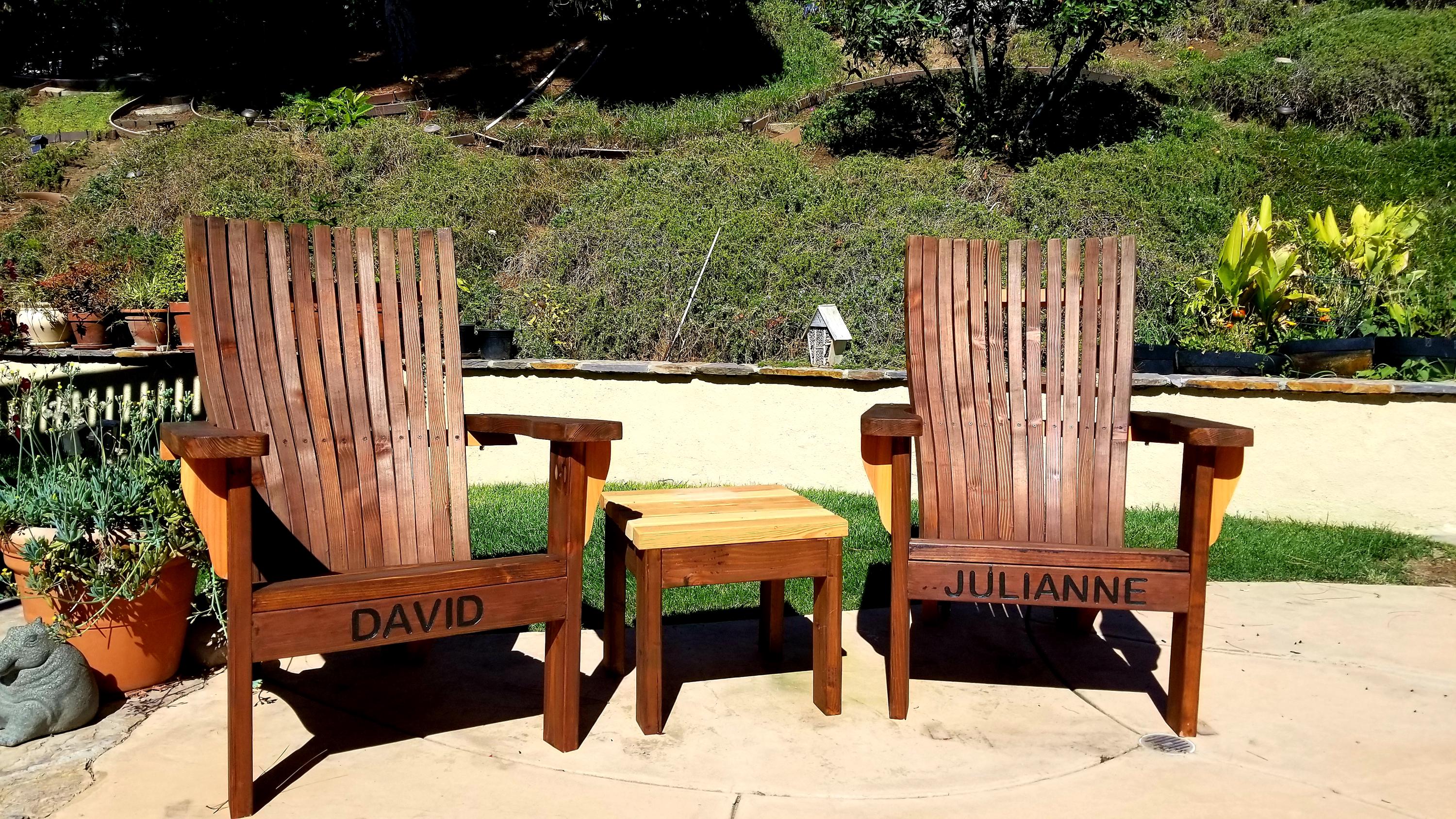 Hand Crafted California Redwood Adirondack Chair: Modern Outdoor Armchair