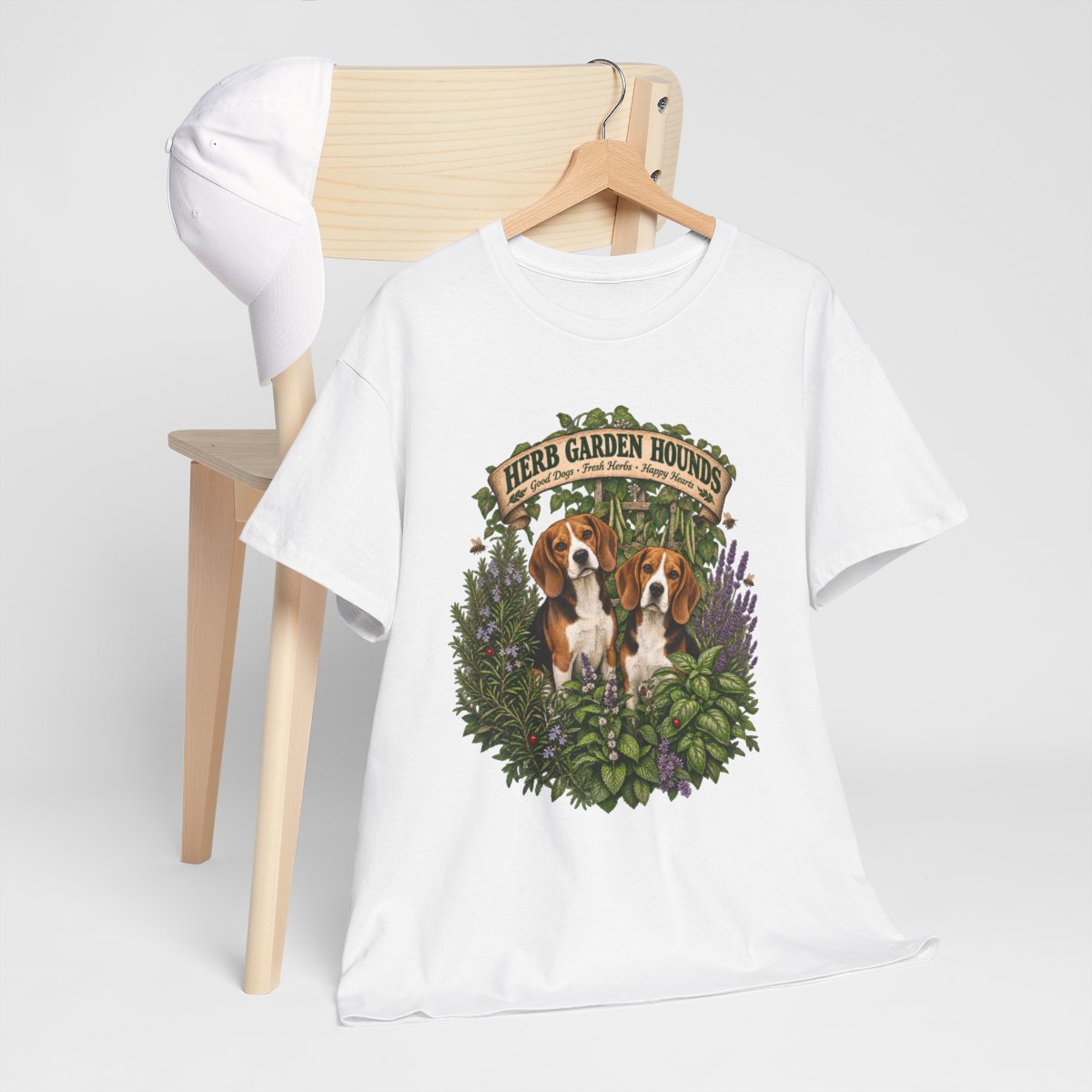 Herb Garden Hounds T-Shirt, Beagle Herb Garden Shirt, Beagle Mom Gift, Lavender Basil Rosemary Gardener Tee, Cottagecore Dog Lover Gift