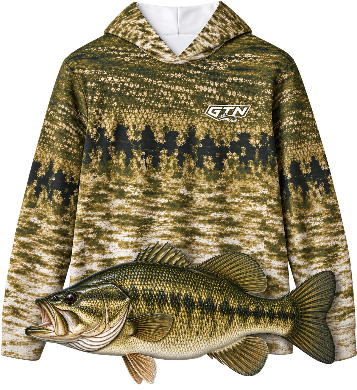 Largemouth Bass Performance Sun Hoodie