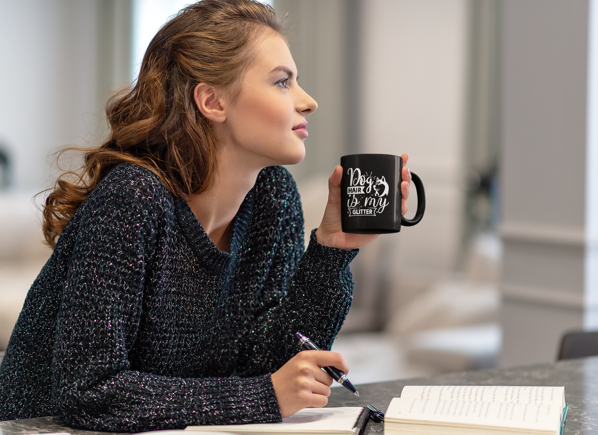 Sleek Glossy Black Statement Cup