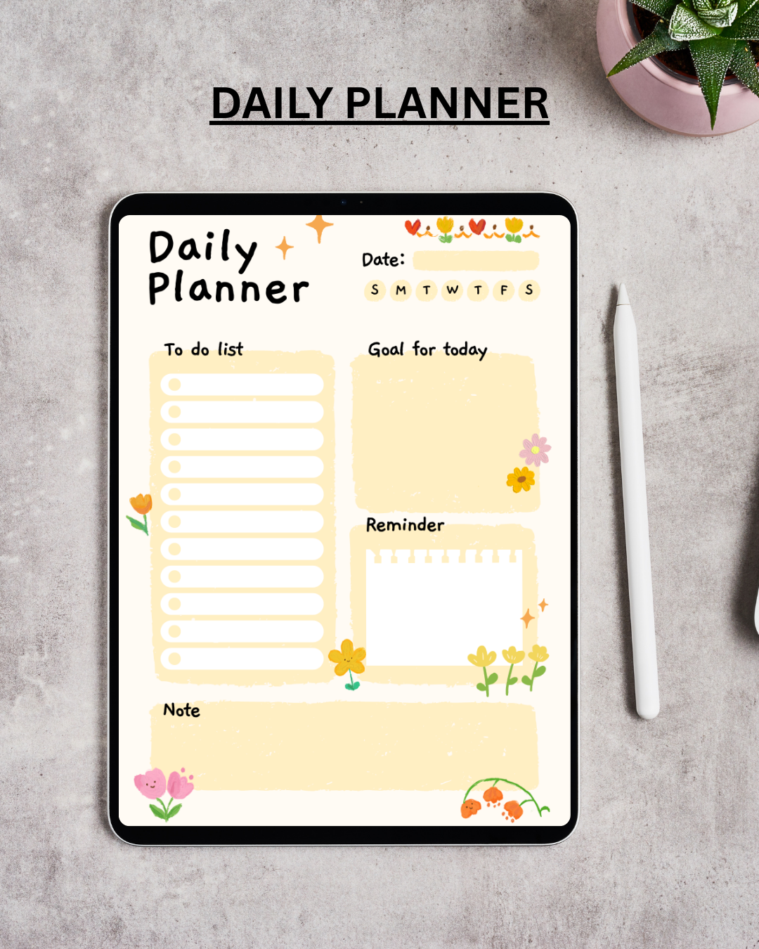 MoodPlan | Cute Floral Daily Planner for Girls